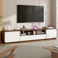95" TV Stand for Living Room, Rounded Edge Entertainment Center with 2 Large Storage Cabinets and 2 Drawers, Modern TV Console