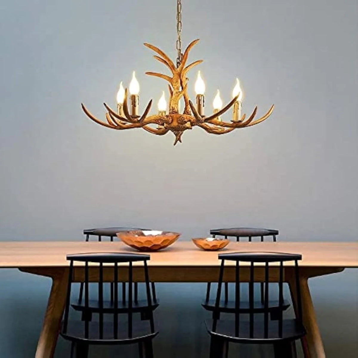 6 Lights Antler Chandelier Light Vintage Antler Chandelier Rustic Farmhouse Chandelier Light Deer Horn Pendant Light Fixture For