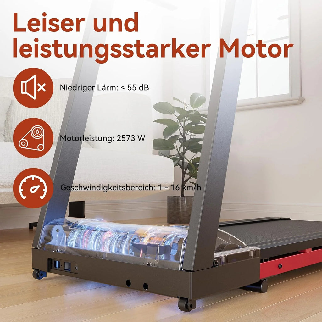 3.5HP Foldable Treadmill 350lbs Adjustable 6% Incline Walkingpad for Home/Office LCD APP Data Treadmills 10MPH Exercise Machine