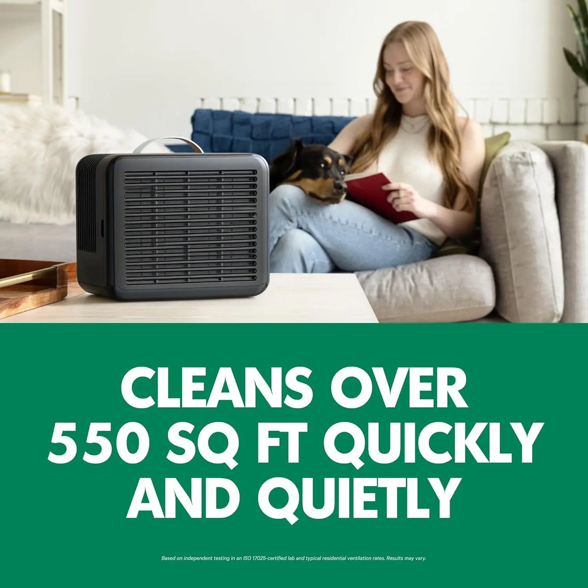 Smart HEPA Air Purifier for Home and Pets - Portable, Filters 550 Sq Ft of Pollutants, Smoke, Dust (2-Pack)
