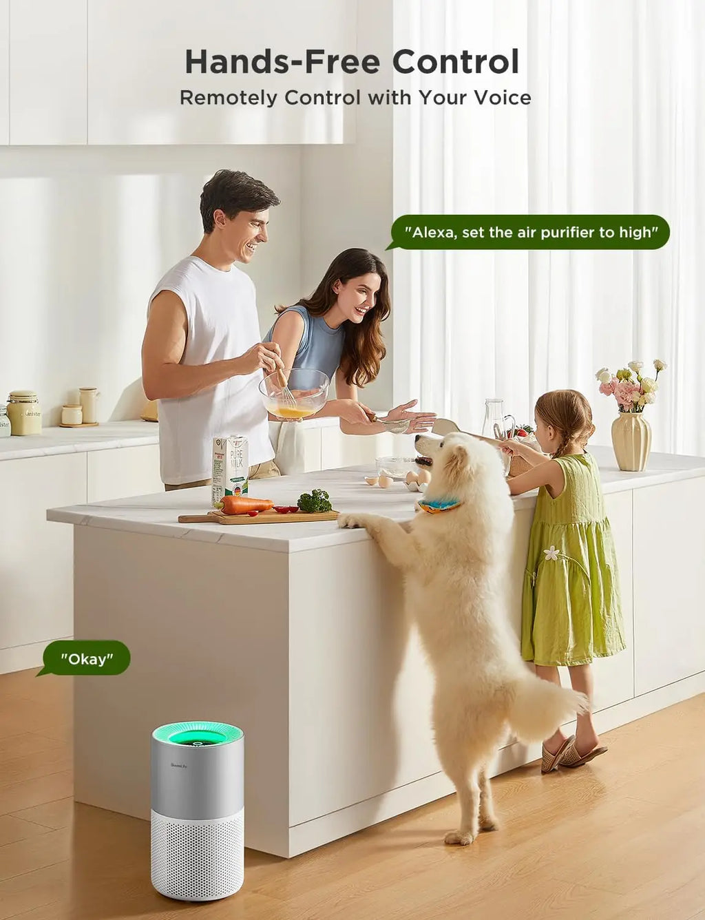 Smart Air Purifier for Large Rooms up to 1162ft², App & Alexa Control, PM2.5 Sensor for Pet Hair, Pollen