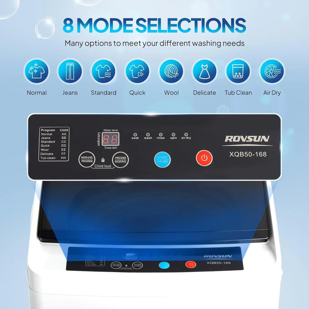 Laundry Machine with Stainless Steel Drum, Compact Washer and Spin Dryer Combo with Drain Pump for Apartment, Dorm, Home