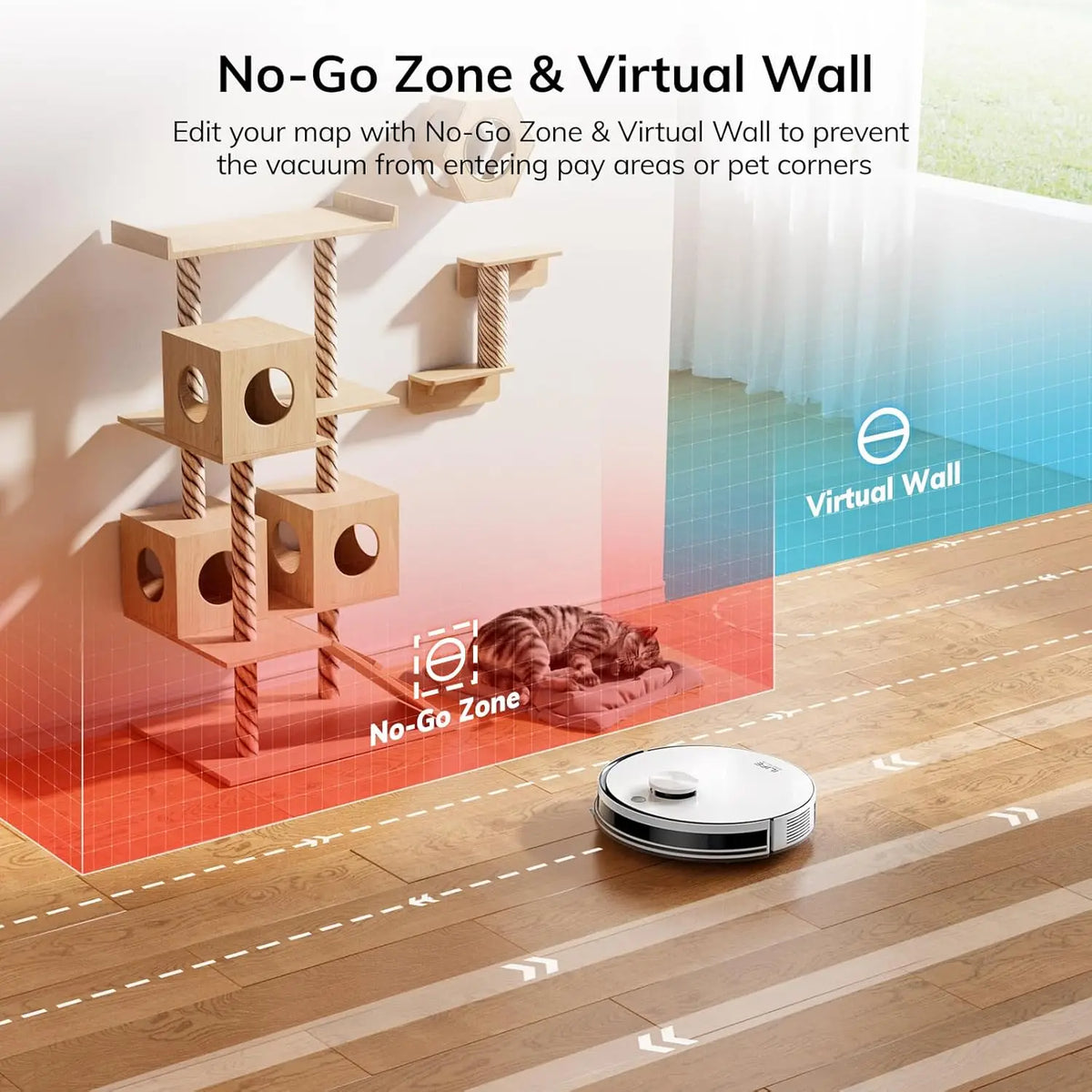 Robot Vacuum with Lidar Navigation, 10000Pa Suction, WiFi/Alexa Control for Hard Floors, Carpets & Pet Hair