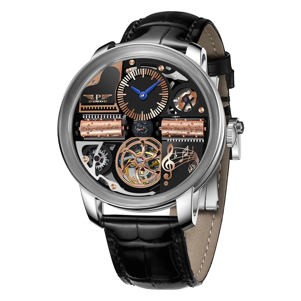 PINDU Watch New TOP Men Mechanical Watch Godfather Fashionable Classic Series Sapphire 45.5MM Wristwatches Men