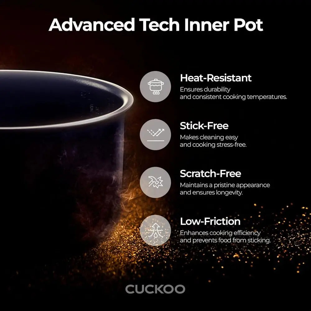 10-Cup Uncooked / 20-Cup Cooked Rice Cooker with Nonstick Inner Pot, 16 Menu Options, Auto Clean, LCD Display