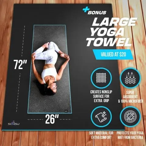Extra Thick Non-Slip Yoga Mat 9mm for Hot Yoga Pilates Meditation Floor Workouts Large Exercise Mat Home Studio