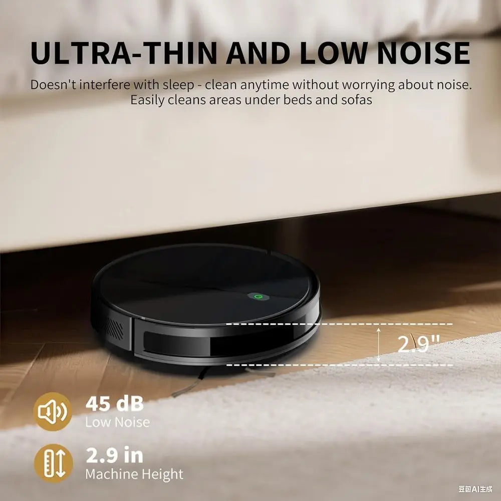 High-Efficiency 3500Pa Robot Vacuum and Mop with Quiet Operation, App Control, and Ideal for Pet Hair on Carpets and Hard Floors