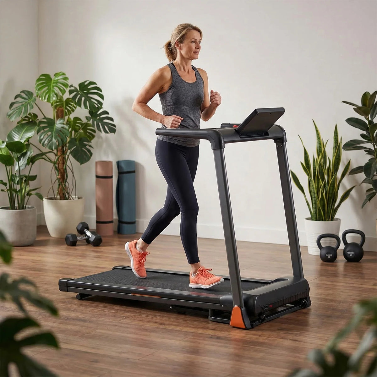 Folding Treadmill 3.5 Horsepower 0.5-8.5MPH 330LBS Capacity LED Display Foldable Walking Pad Treadmill for Home