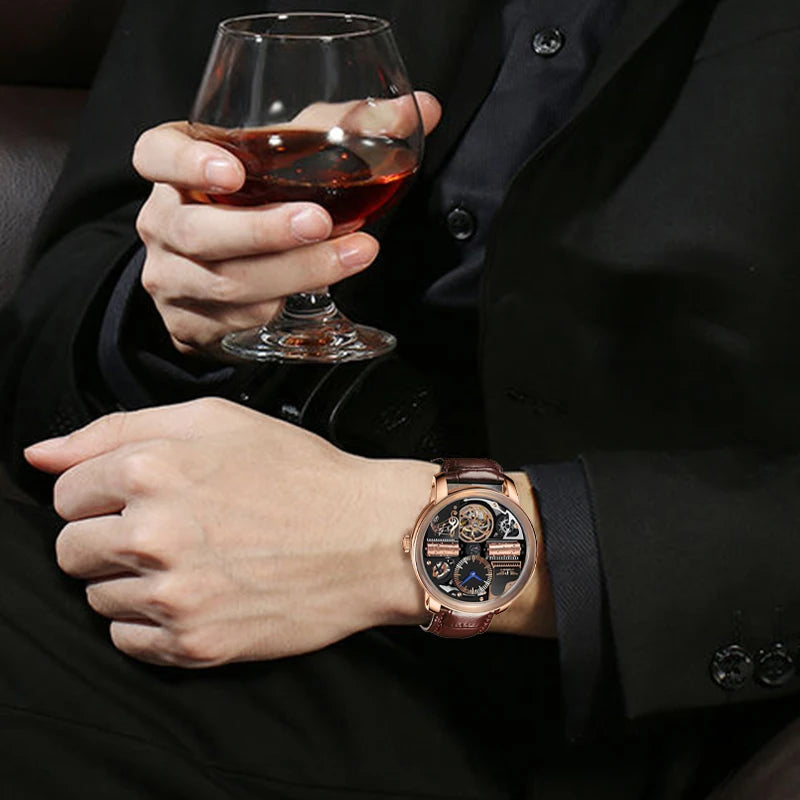 PINDU Watch New TOP Men Mechanical Watch Godfather Fashionable Classic Series Sapphire 45.5MM Wristwatches Men