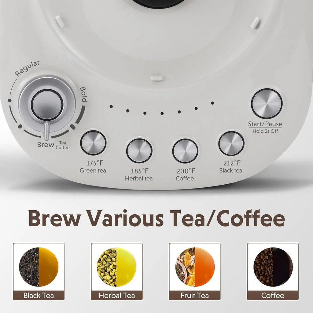 Electric Tea Maker & Coffee Brewer, 6 Strength Levels, 4 Temp Settings, 1.5L