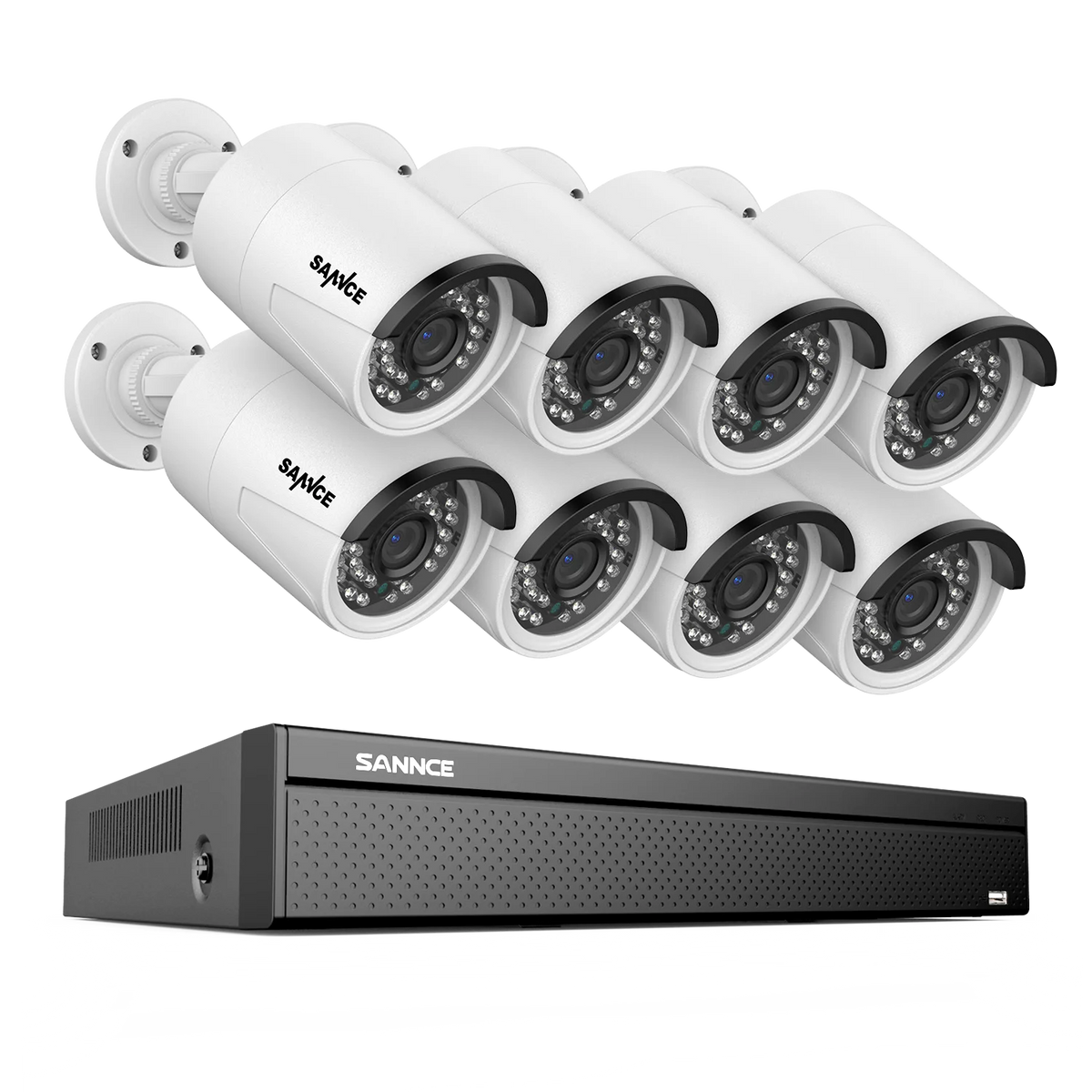 SANNCE 16CH 5MP HD POE Network Video Security System H.265+ NVR 30M EXIR Night Vision IP Camera CCTV Security Protection 2.8MM