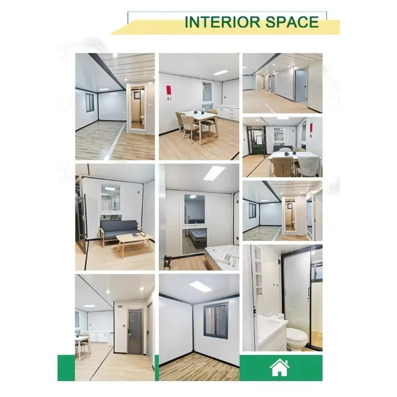 Customizable 40FT Container House Prefabricated 3 Bedroom Tiny Home Detachable Kitchen Bathroom House
