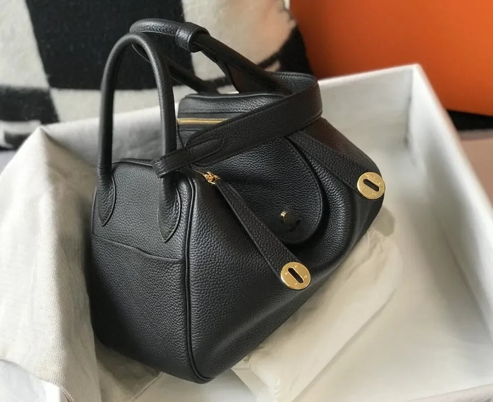 Fashion Bags Totes women's real leather lychee cowhide doctor handbag shoulder purse top craft all TOGO handbags bag 10A size 26