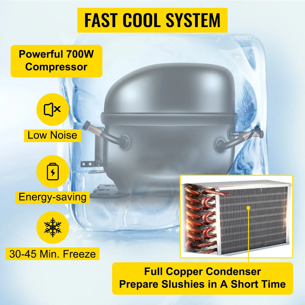 SIHAO Commercial Slushy Machine Tanks Frozen Drink Maker with Auto Temperature Control Ice Juice Tea Coffee Making 15Lx2