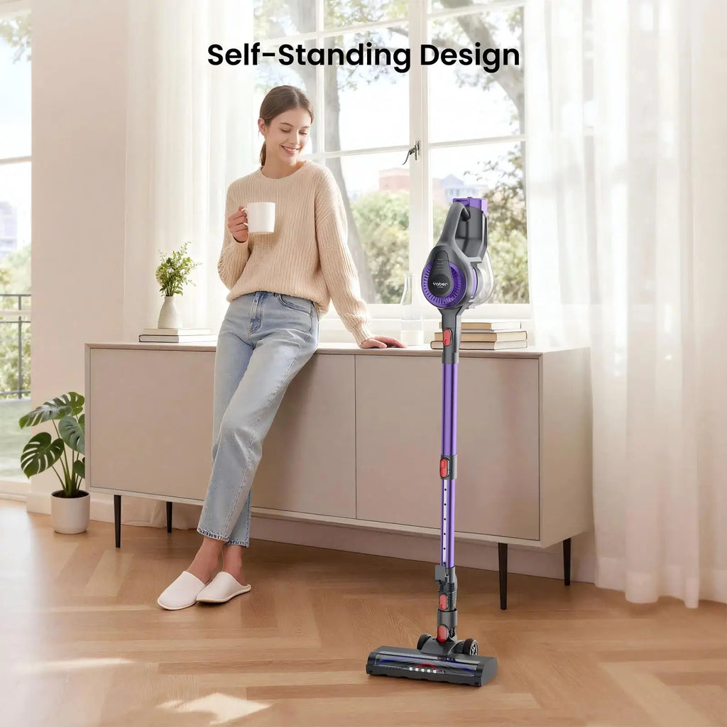 Yaber L10 Cordless Vacuum Cleaner Lightweight Stick Vacuum with LED Display Telescopic Wand Self-Standing for Carpet Hard Floor