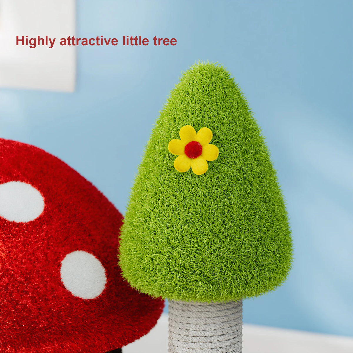 Modern Mushroom-Themed Cat Tree Tower, 30.7" Tall with Sisal Scratching Posts, Suitable for Indoor Multi-Cat Households