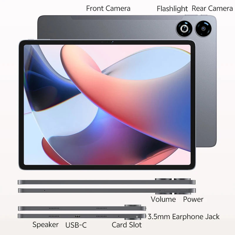 SVITOO Tablet 2026 Android 16 13 Inch 2240 x 1600 2K 90Hz Display Large Screen Unisoc T7300 Octa-Core Processor 8GB RAM Physical Memory 128GB ROM 1TB Expandable 11000mAh Battery 2.4GHz 5GHz WiFi 5 Bluetooth 5.0 GPS Widevine L
