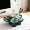 Butterfly Style Coffee Table Imitation Natural Limestone Texture Black and Beige Matching Decorative Center Table Home Decor