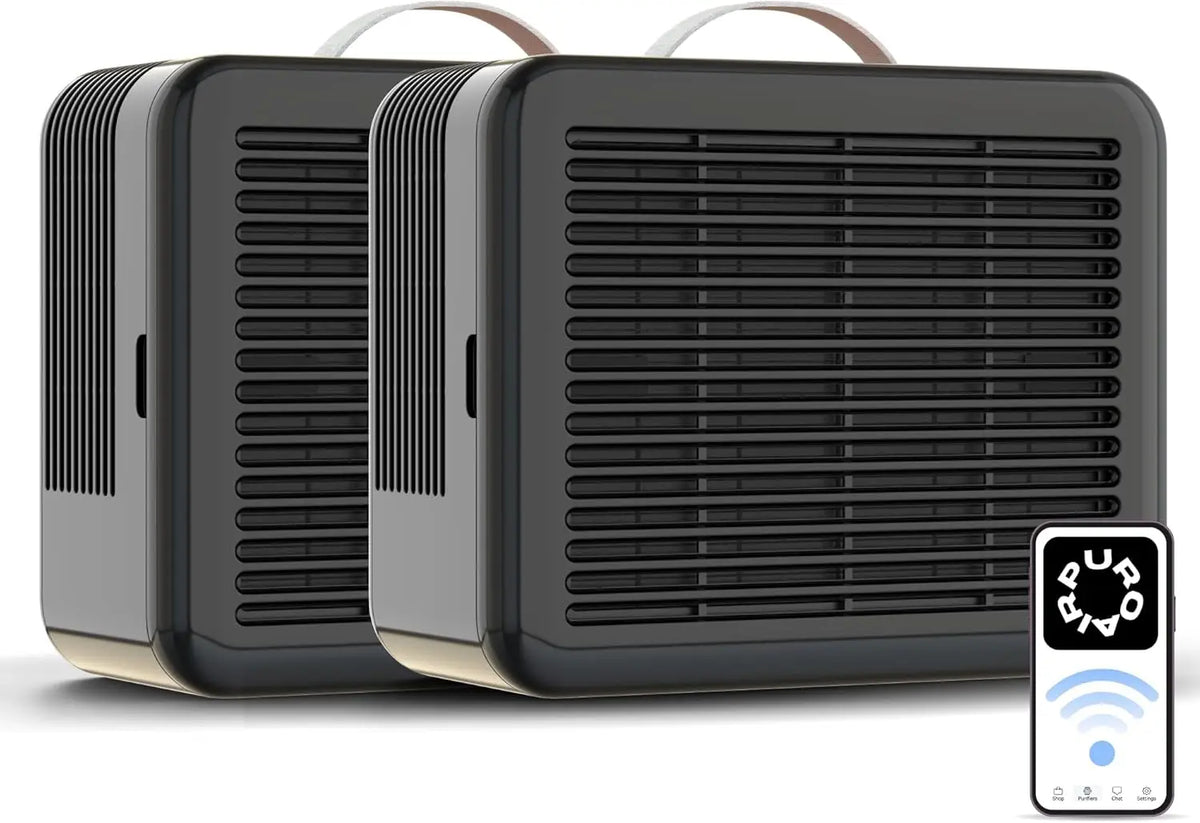 Smart HEPA Air Purifier for Home and Pets - Portable, Filters 550 Sq Ft of Pollutants, Smoke, Dust (2-Pack)
