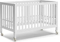 11-In-1 Convertible Mini Cradle to Full Size Crib Removable Wheels 4 Adjustable Heights (WHITE)