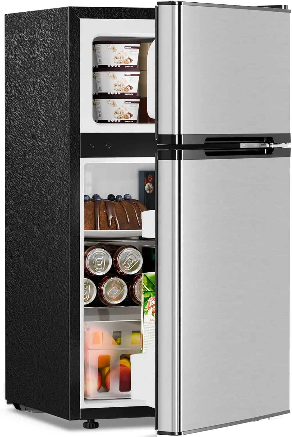 Star 3.2 Cu.Ft,Mini Refrigerator with Freezer,Double Door Mini Fridge,Compact Refrigerator,Adjustable Thermostat