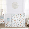 4-Piece Baby Crib Bedding Set Ocean Seashells for Boys or Girls Infants/Nursery incl. Blanket Fitted Sheet Skirt Diaper Stacker