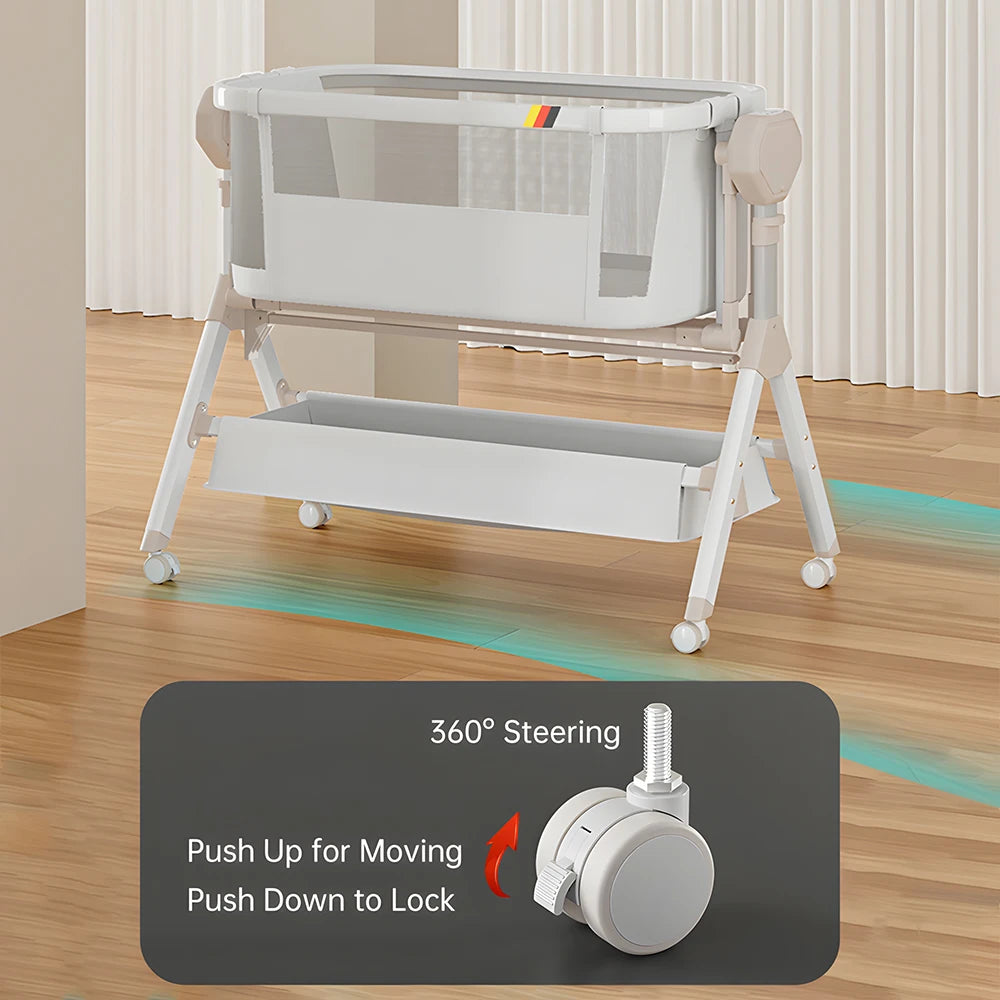 Bassinet Baby Bassinet Newborn Co-Sleeper Infant Bedside Sleeper Unisex Swing Rocker Portable Travel Cradle Electric Rocking