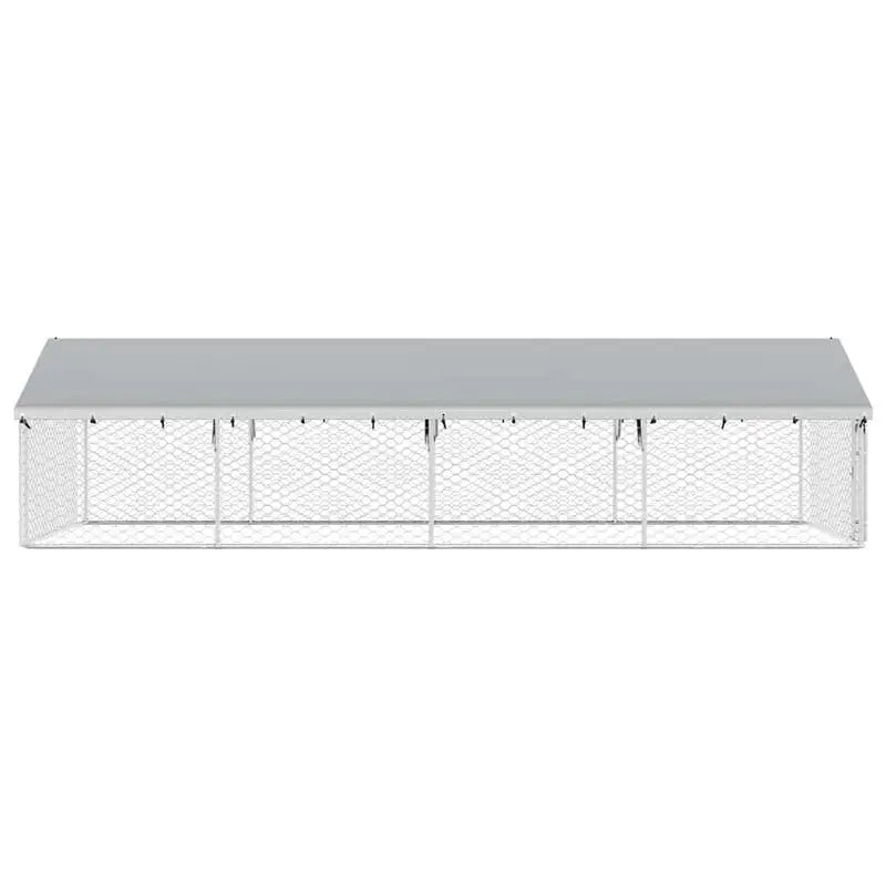 Dog Kennel Silver Galvanized Steel Large Dog Kennel Rectangular