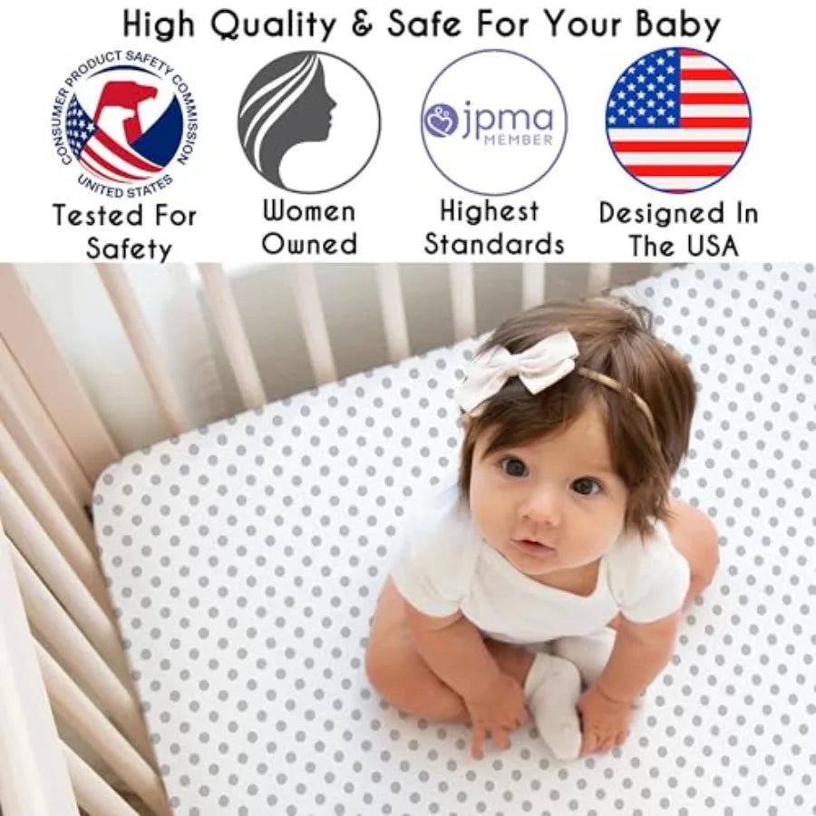 11-Piece Baby Crib Bedding Set Pink/Grey Boho Floral for Girls Infants/Nursery incl. Blanket Fitted Sheet Skirt Diaper Stacker