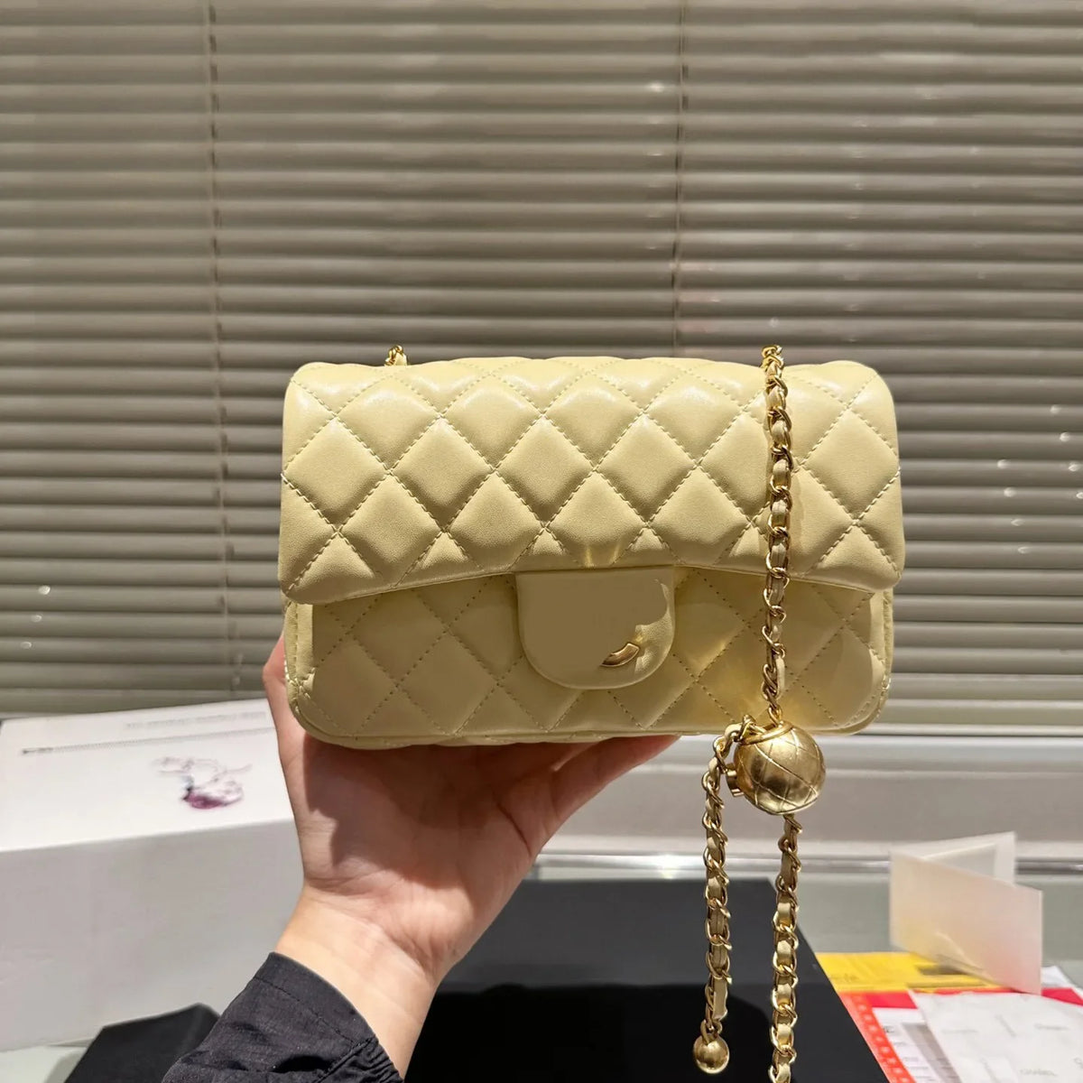 Designer Handbag 5A Real Leather Shoulder Bag Golden buckle Gold Ball Purse Women Totes Classic Clutch Genuine Leather Crossbody