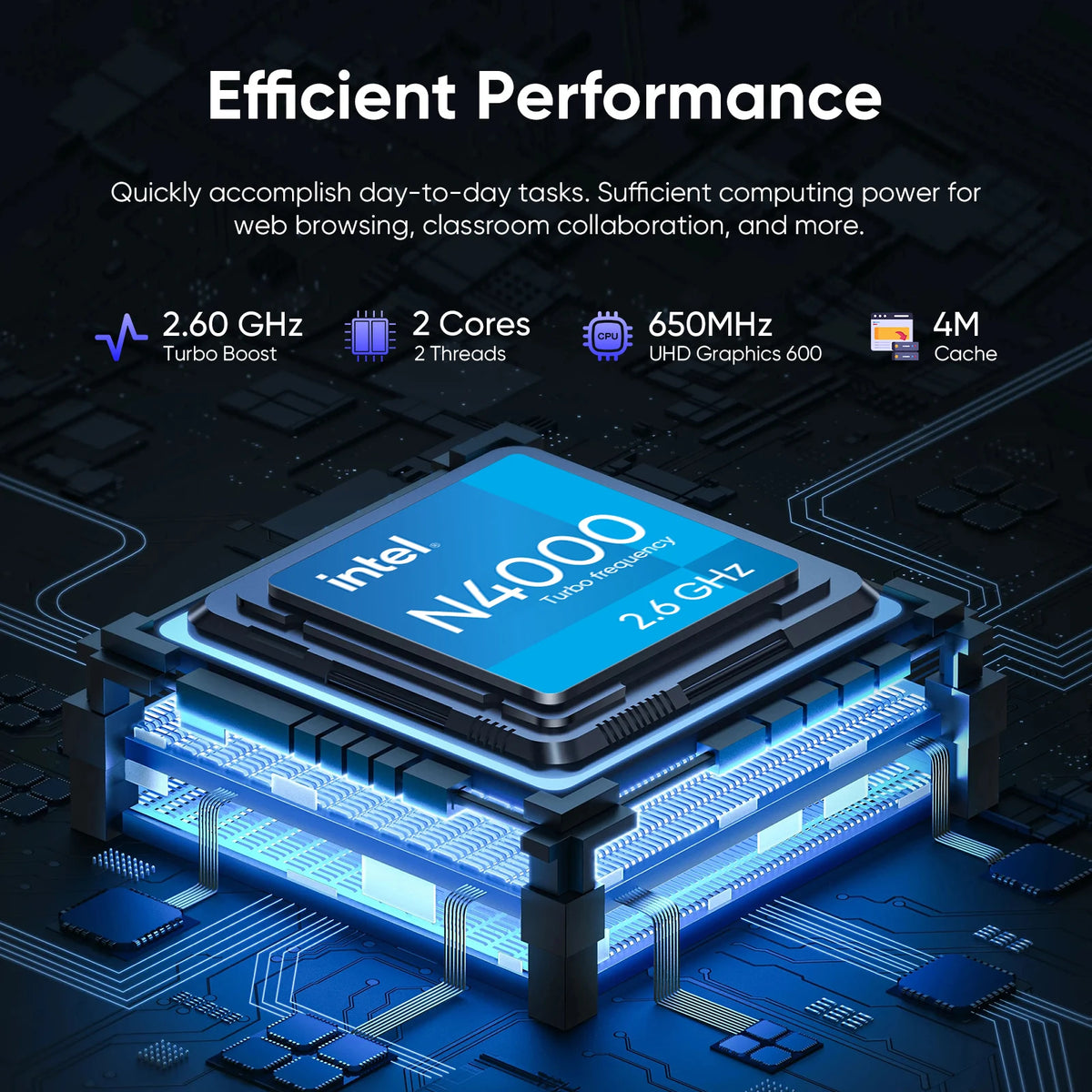 15.6 "Thin & Portable Laptop Computer Intel Celeron N4000 8GB RAM 256GB SSD FHD 1920x1080 16:9 Display For Work And Study