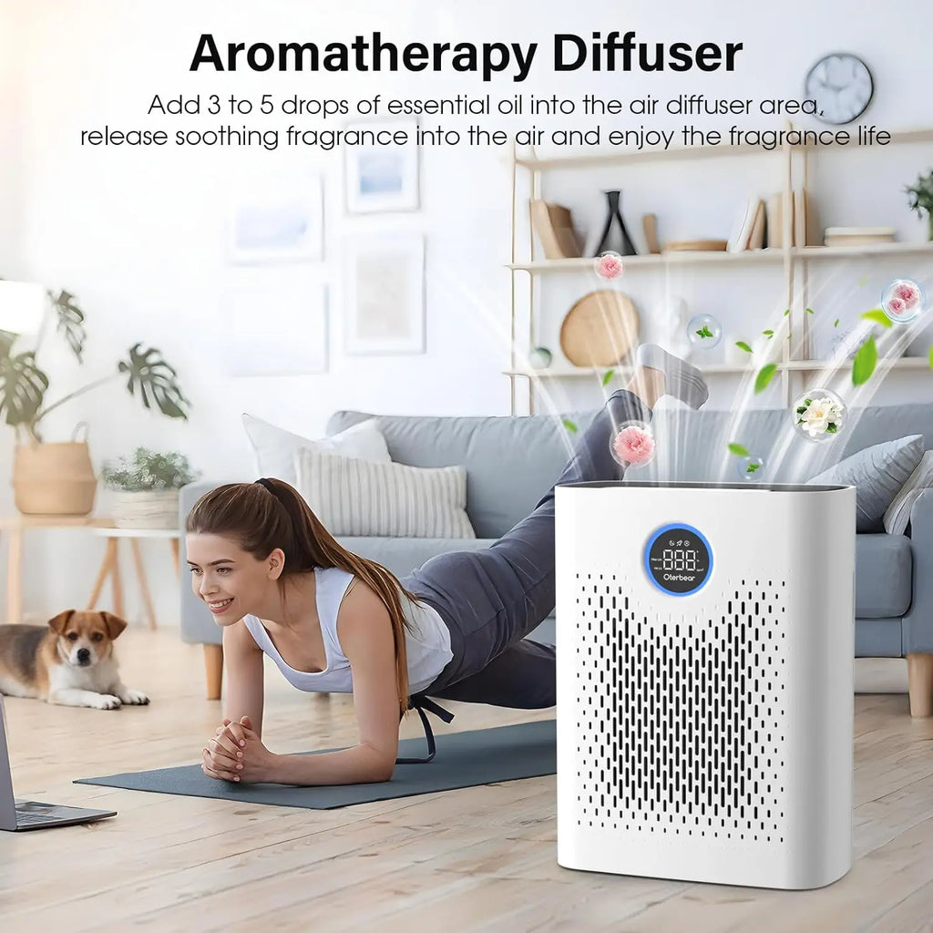 Large Room Air Purifier for Pets & Allergies, HEPA Filter with PM2.5 Monitor, Sleep Mode, 3000 Sq Ft Coverage
