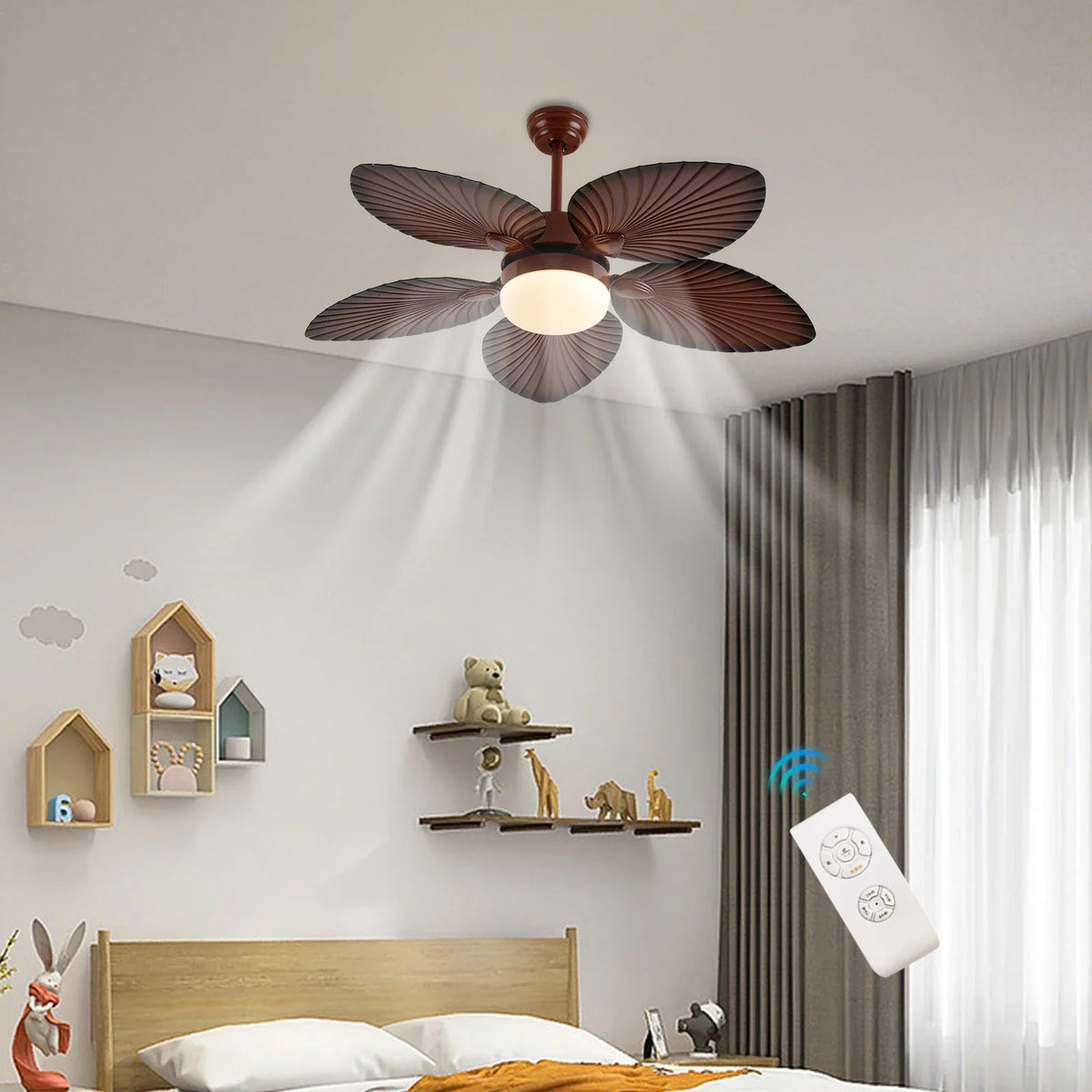 42-Inch Smart Ceiling Fan with LED Light Kit & Remote Control - Modern Home Decor Lighting Fixture, Adjustable Color Temperature