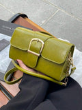 New Fashion Small Square Bag, Lock Closure Shoulder Crossbody Bag, Women Casual Commuter Underarm Versatile Handbag, Green