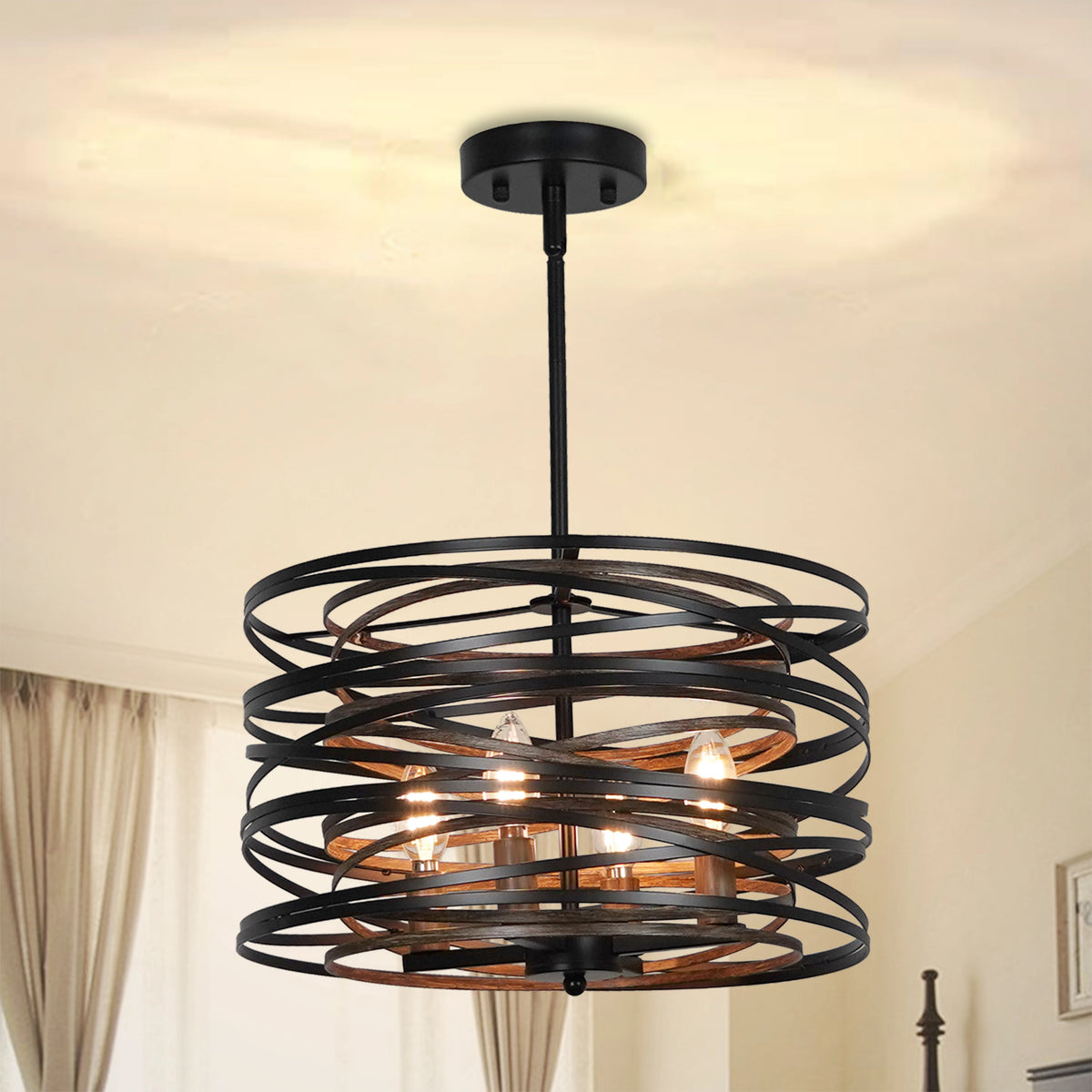 Vintage Rust Pendant Lights Wrought Iron kitchen island lighting creative farmhouse lighting Home Restaurant Decor hanging light