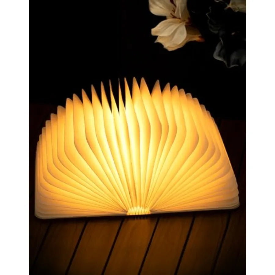 8.3 Inch Wooden Book Lamp Book Lovers Gifts Teacher Appreciation Gifts for Women LED Ambient Lighting Magnetic Mood Lighting fo