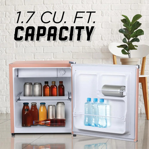 1.7 Cu. Ft. Compact Refrigerator, ENERGY STAR Certified Mini Fridge with Freezer, Single Door Small Refrigerator for Dorm