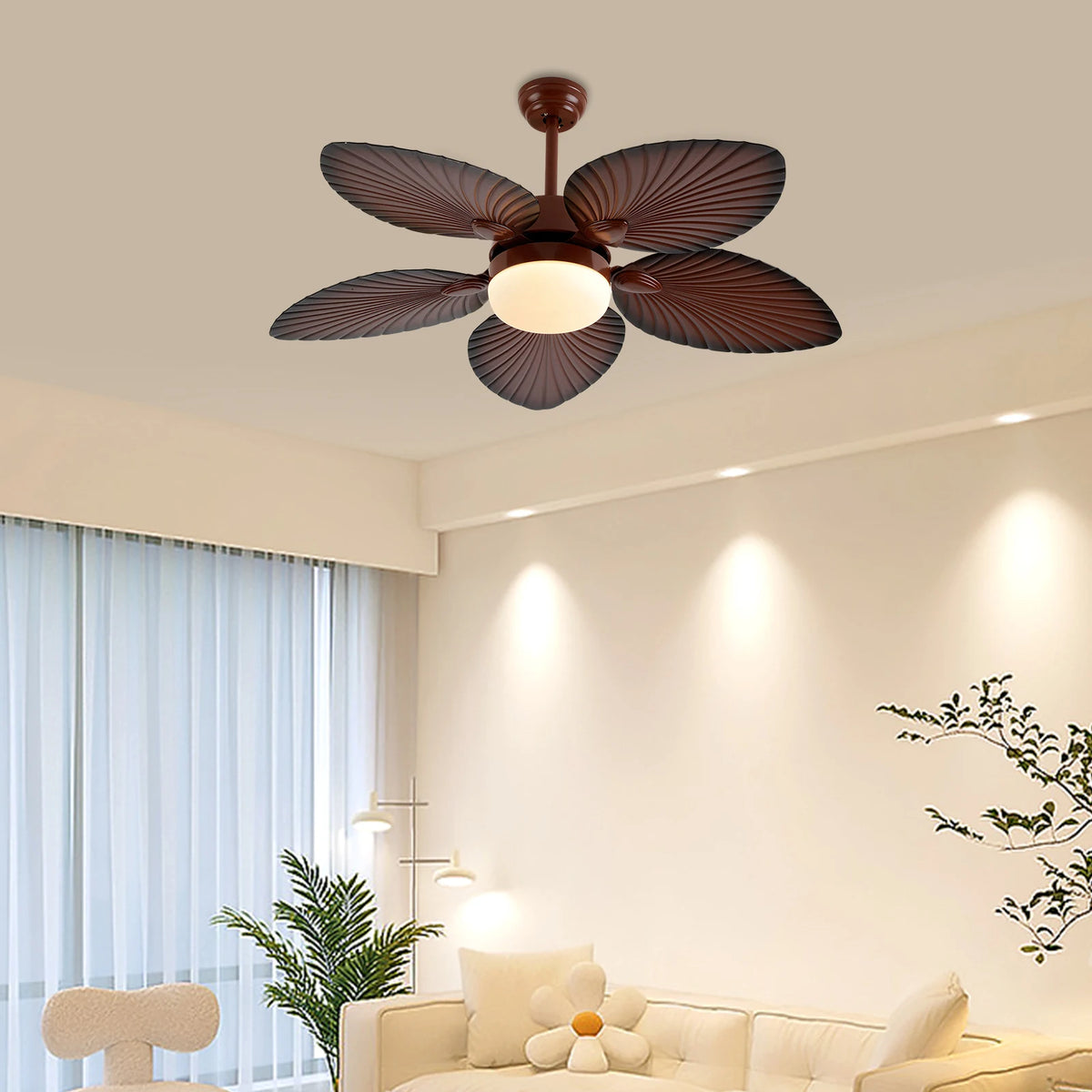42-Inch Smart Ceiling Fan with LED Light Kit & Remote Control - Modern Home Decor Lighting Fixture, Adjustable Color Temperature