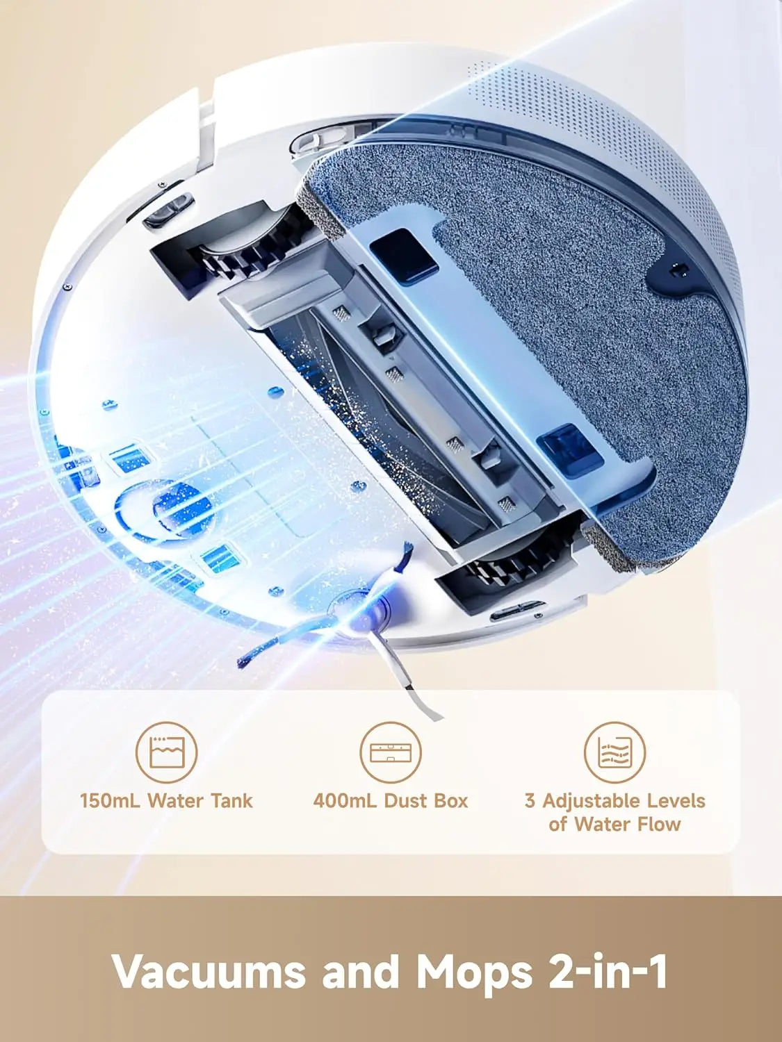 Gen 2 Self-Emptying Robot Vacuum and Mop, 90-Day Cleaning, 6000 Pa Suction, LiDAR Navigation, Wi-Fi Connected