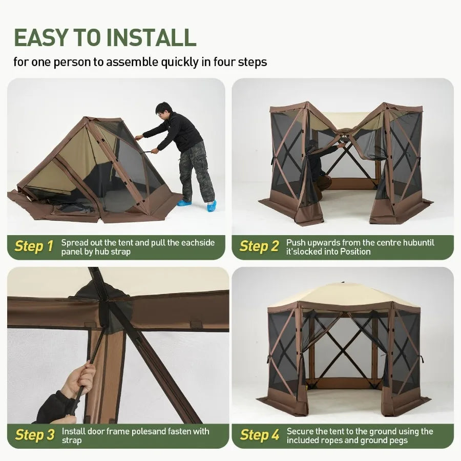 Feet Canopy Tent, Camping Gazebo Screen Tent