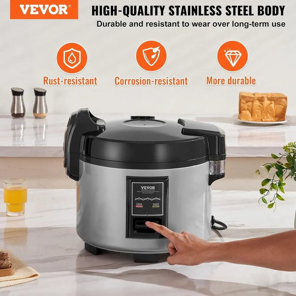 45-Cup Rice Cooker, 9.51 Qt / 9 Liter Large Rice Cooker and Warmer with Nonstick Inner Pot, Auto Cooking and 12-Hour Keep Warm,