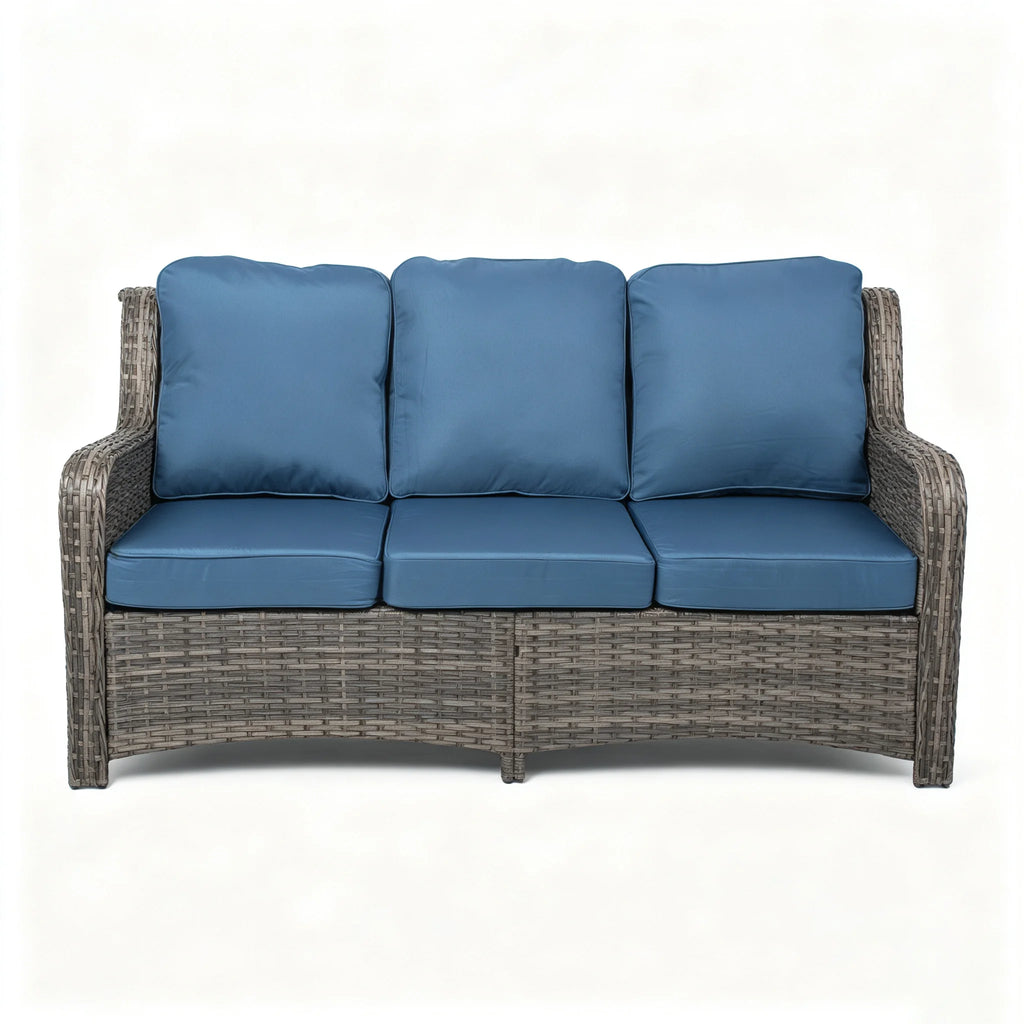 Three-Seater Outdoor Sofa Wicker Material Garden Furniture Comfortable Seating for Patio Or Balcony