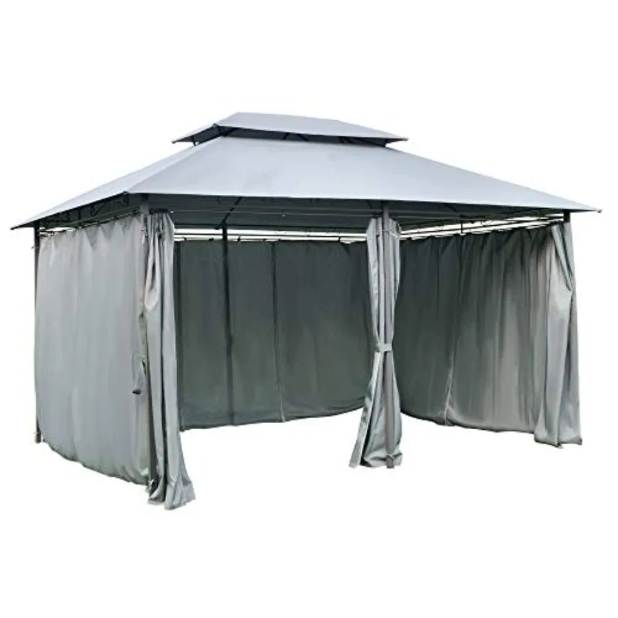 10'x13' Patio Gazebo with Curtains for Backyard Sage