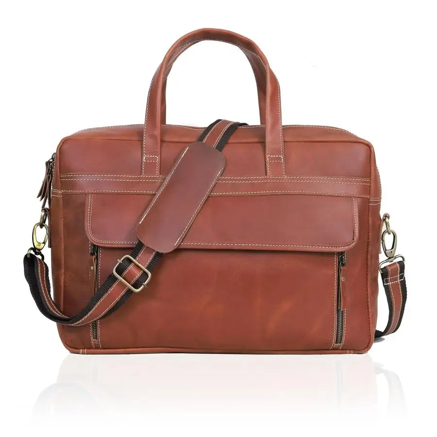 Grain italian Leather Briefcase for Men Top Choice Gifts Handcrafted Laptop Bag with Multiple Compartments