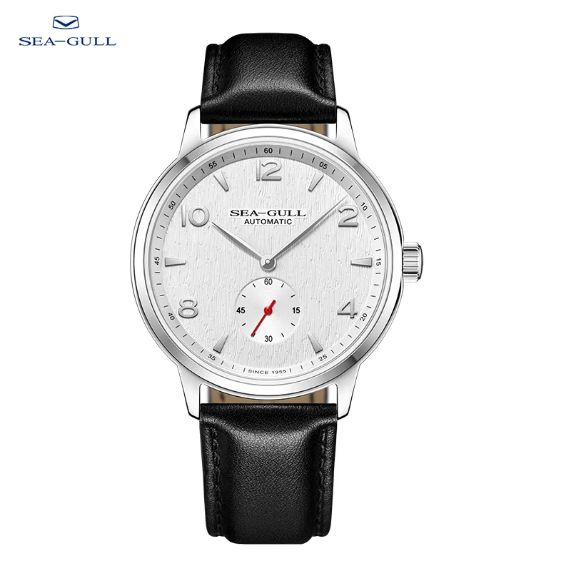 Seagull 6184 Men's Automatic Watch Blue Sapphire Glass 5ATM Waterproof Ultra-Thin Leather Strap Minimalist Casual Wristwatch