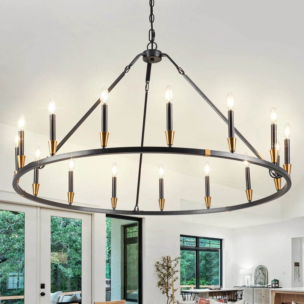 15 Light Wagon Wheel Chandeliers For Diningroom Livingroom Hall Entrance Foyer Traditional Farmhouse Lights Fixture