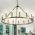 15 Light Wagon Wheel Chandeliers For Diningroom Livingroom Hall Entrance Foyer Traditional Farmhouse Lights Fixture