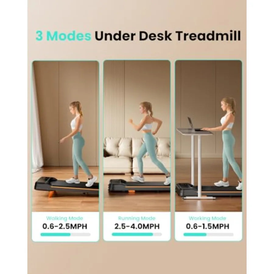 Walking Pad Under Desk Treadmill with Incline for Home Office 2.5HP Portable Walking Treadmill with 265 Lbs Weight Capacity Wal