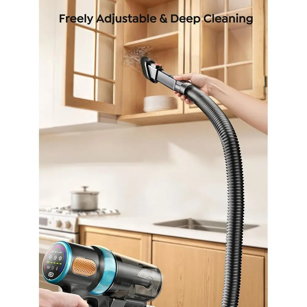 650W 55KPA Cordless Vacuum Cleaner, 70-Minute Runtime, Extendable Hose, LED Touch Screen, Auto Mode for All Floor Types