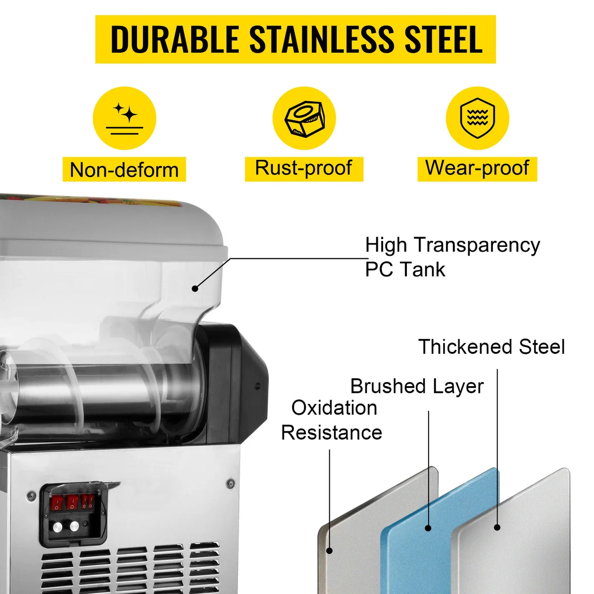 SIHAO Commercial Slushy Machine Tanks Frozen Drink Maker with Auto Temperature Control Ice Juice Tea Coffee Making 15Lx2